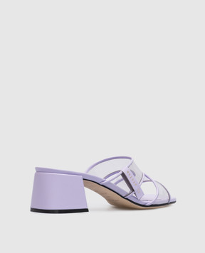 Sergio Rossi Purple Lunettes mules with transparent inserts B02030MFI503