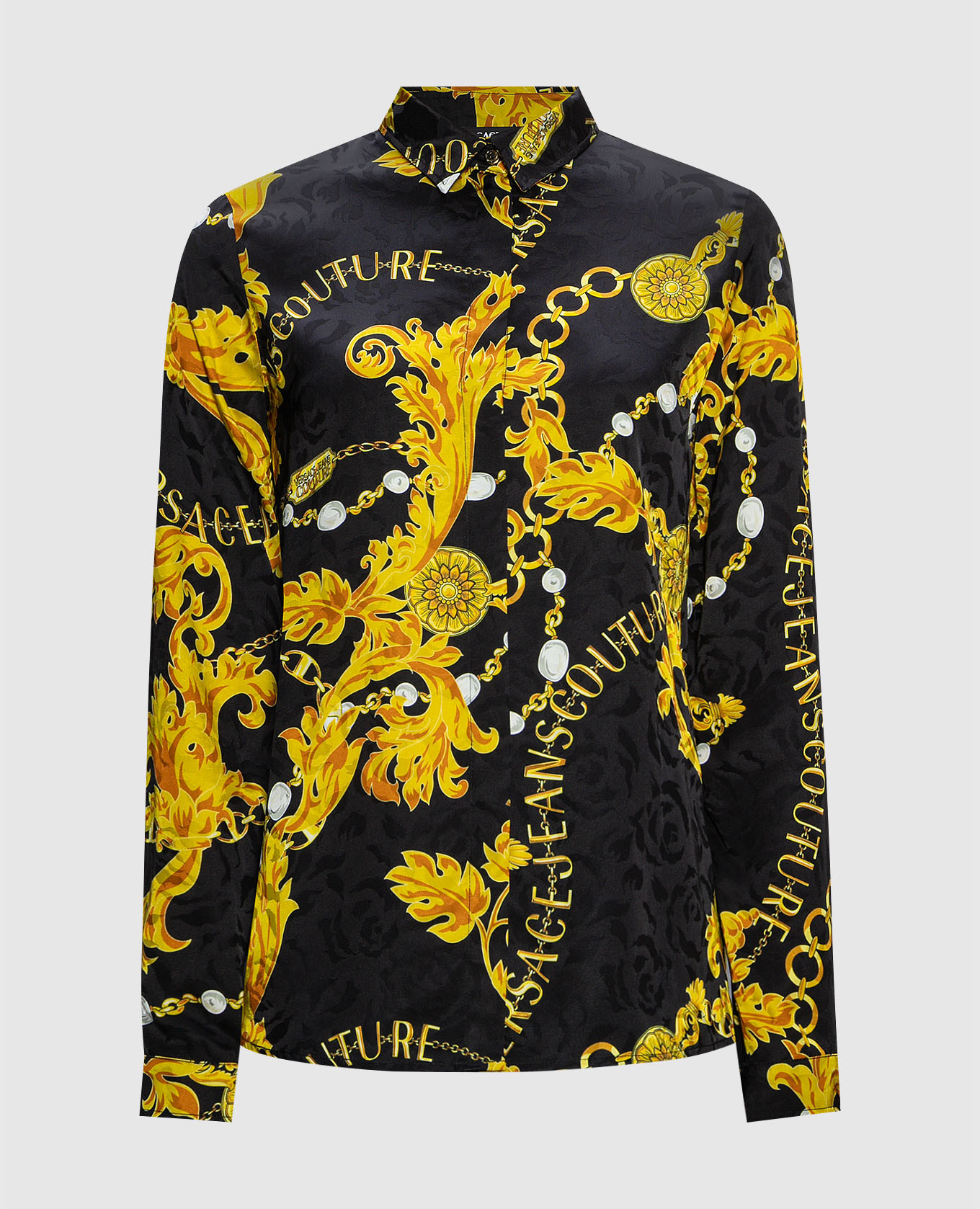 

Black blouse in Chain Couture Necklace print Versace Jeans Couture