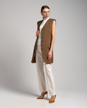Max Mara Sportmax Bronte brown waistcoat BRONTE