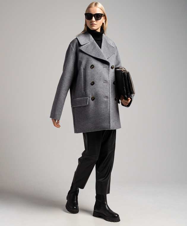 Max Mara Sportmax - Cappotto doppiopetto in lana grigio