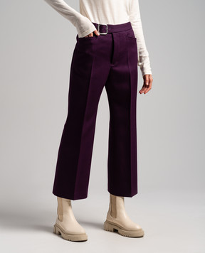 Jil Sander Purple short pants made of wool J02KA0157J40021