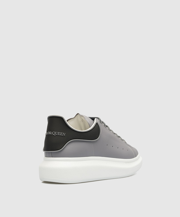 Alexander McQueen - Szare, skórzane sneakersy oversize z