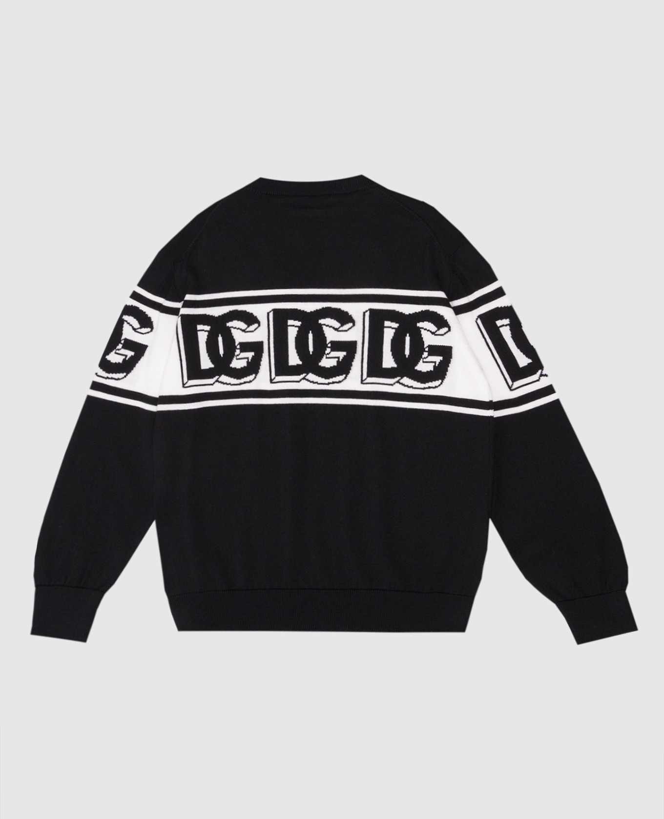 Black wool sweater with logo pattern Dolce&Gabbana 2