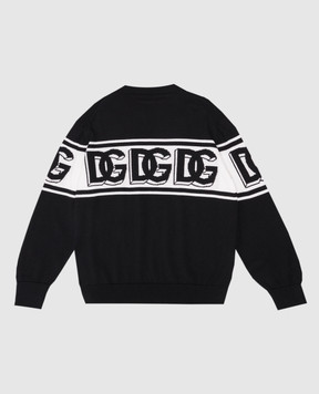Dolce&Gabbana Black wool sweater with logo pattern L4KWE1JCVR9812+
