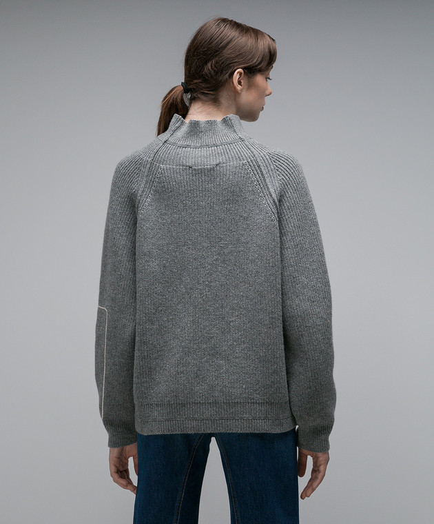 Victoria Beckham - Gray wool sweater 1423KJU005048A - shop with
