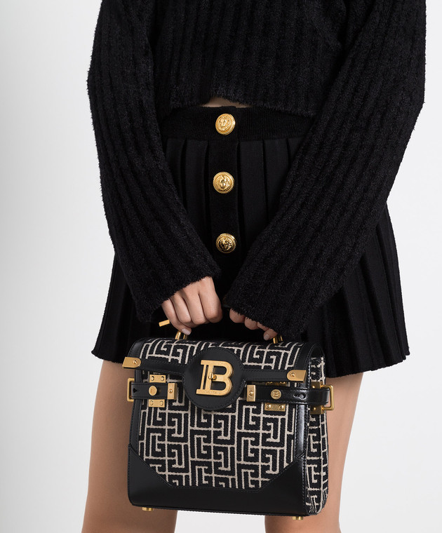 Balmain - B-Buzz 23 black satchel in monogram logo pattern YN1DB599TJGH -  buy with Luxembourg delivery at Symbol