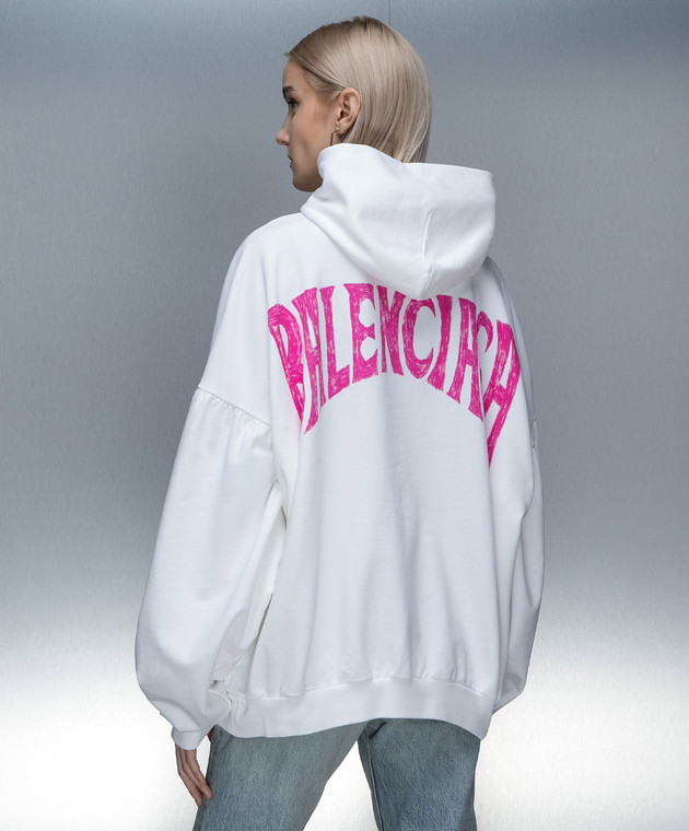 Balenciaga - White hoodie with PARIS TROPICAL print 761458TPVM1