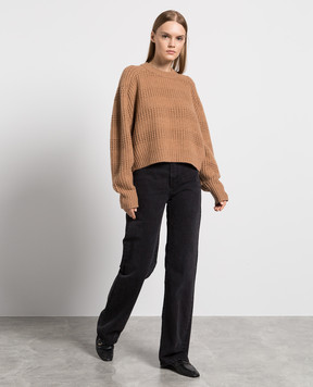 Lou Lou Studio Brown sweater made of cashmere in a textured pattern DUBA