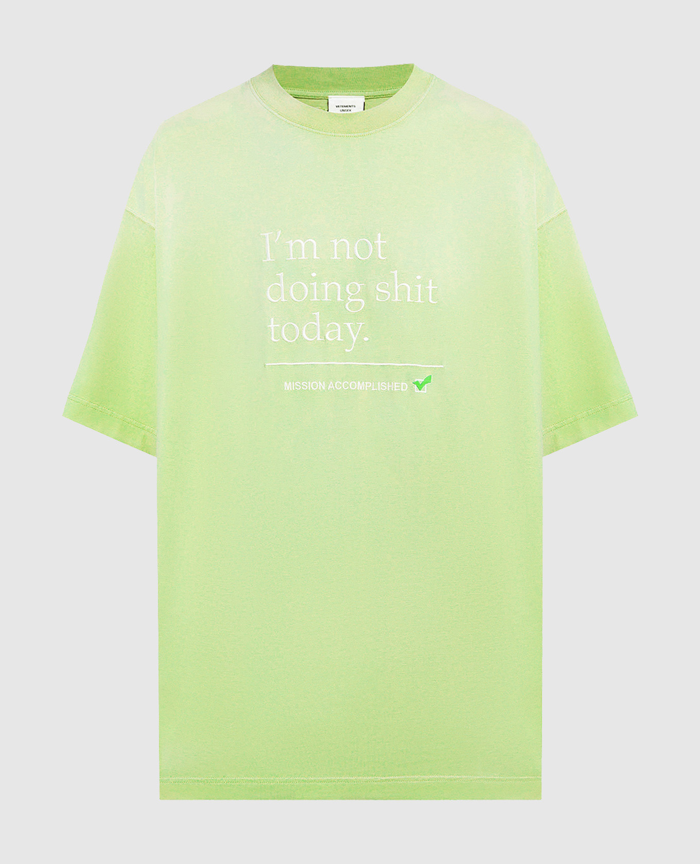 Green t-shirt with embroidery vetements
