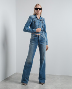Off-White Blue denim jacket with a distressed effect OWYE048F23DEN001