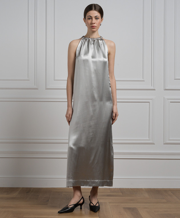 Lou Lou Studio - Gray dress MORENE with silk MORENE - shop with Hungary delivery at Symbol Lou Lou Studio - Gray dress MORENE with silk MORENE - shop with Hungary delivery at Symbol