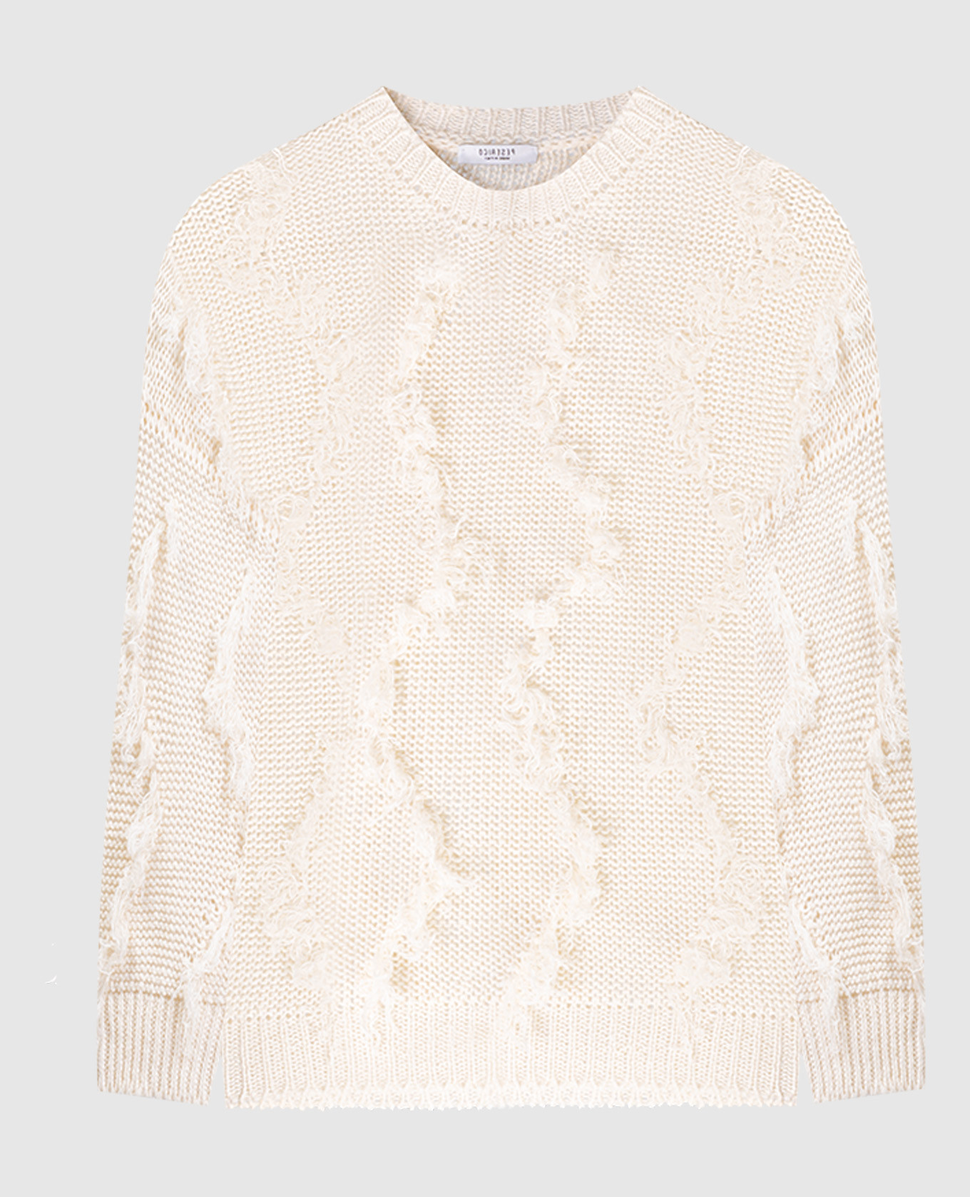 Beige sweater with linen with a textured pattern peserico