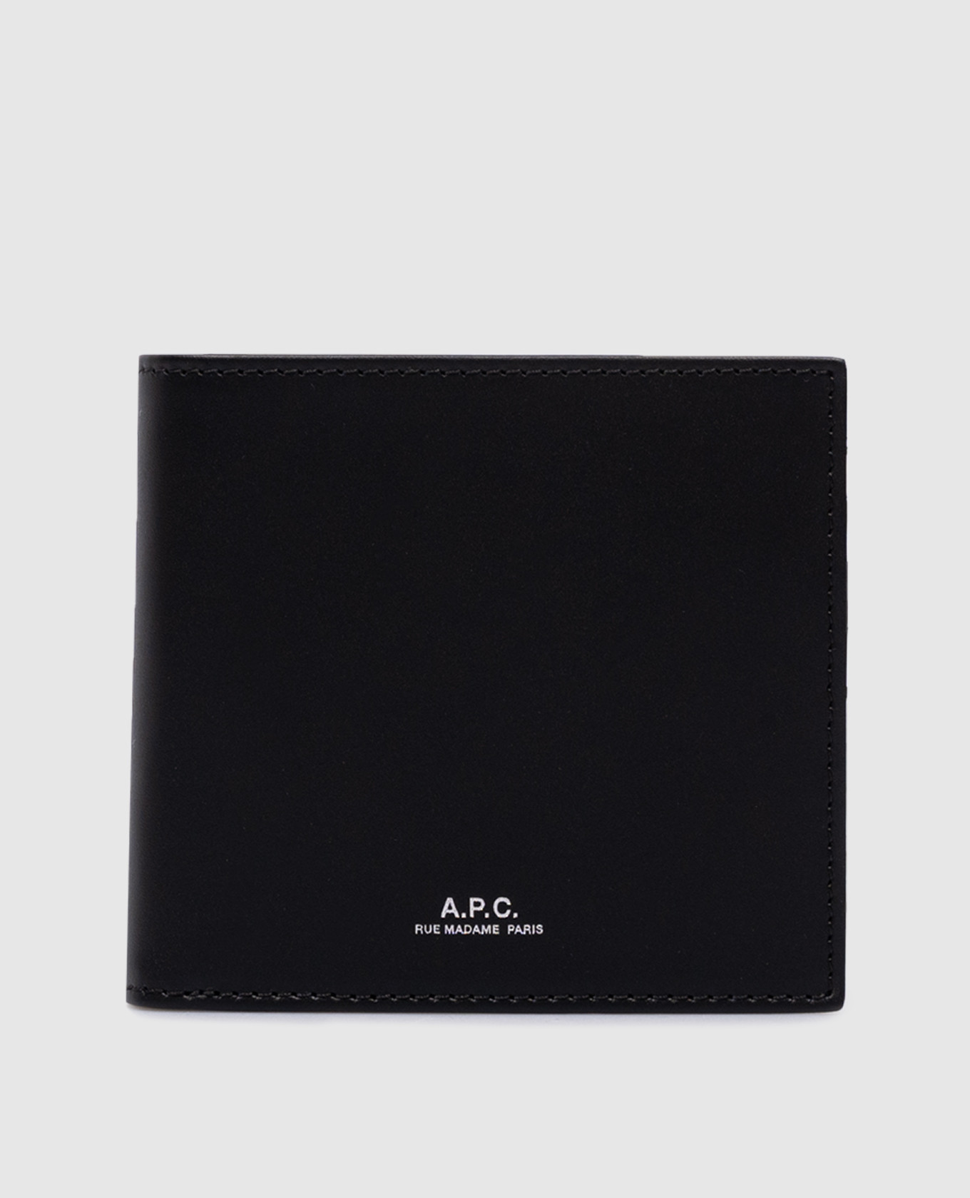 

London black leather purse with logo A.P.C