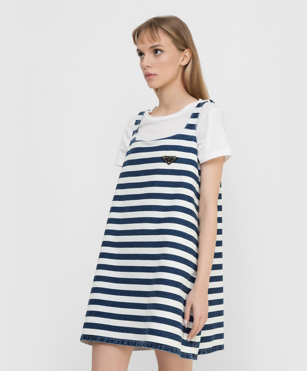 Prada - Striped denim mini dress GFA12210G2 - shop with European delivery  at Symbol
