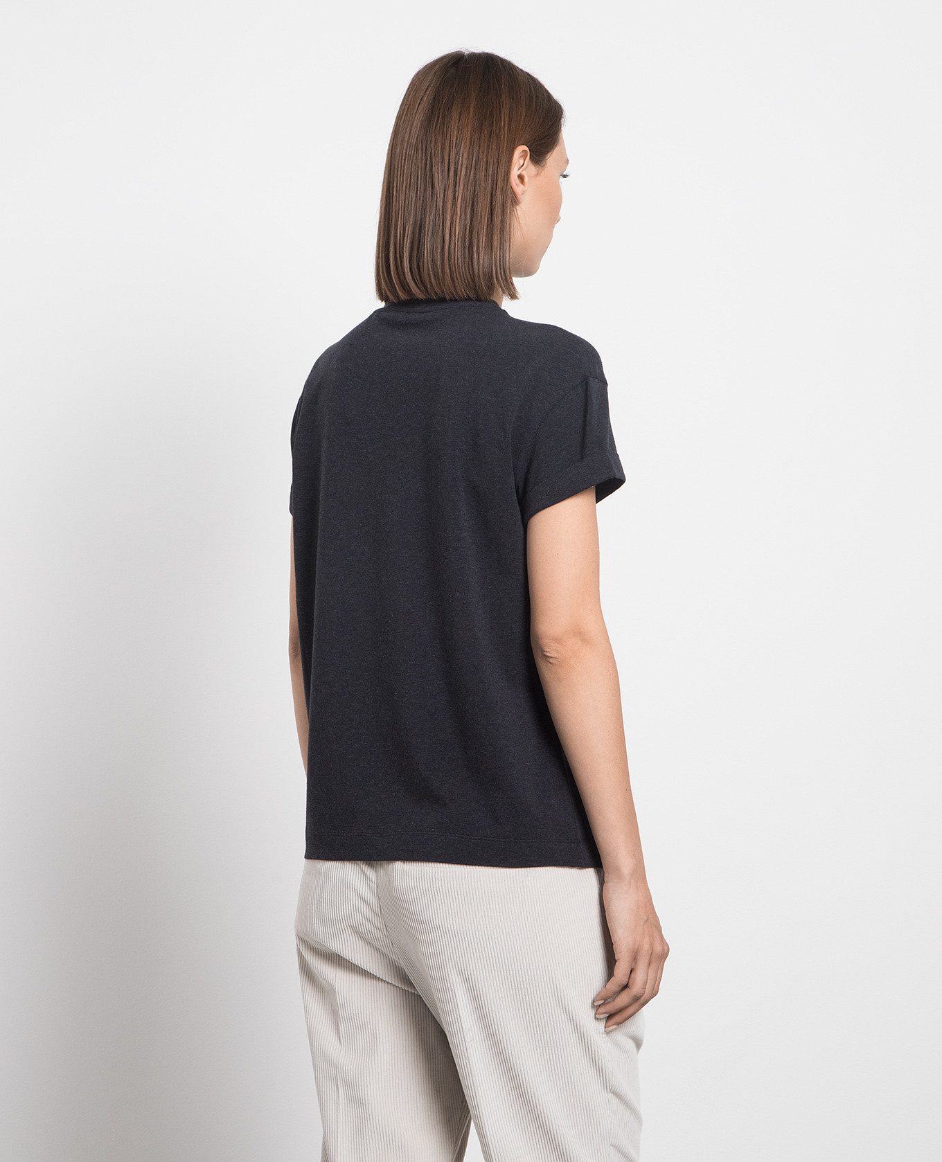 Gray t-shirt with monil chain Brunello Cucinelli 4