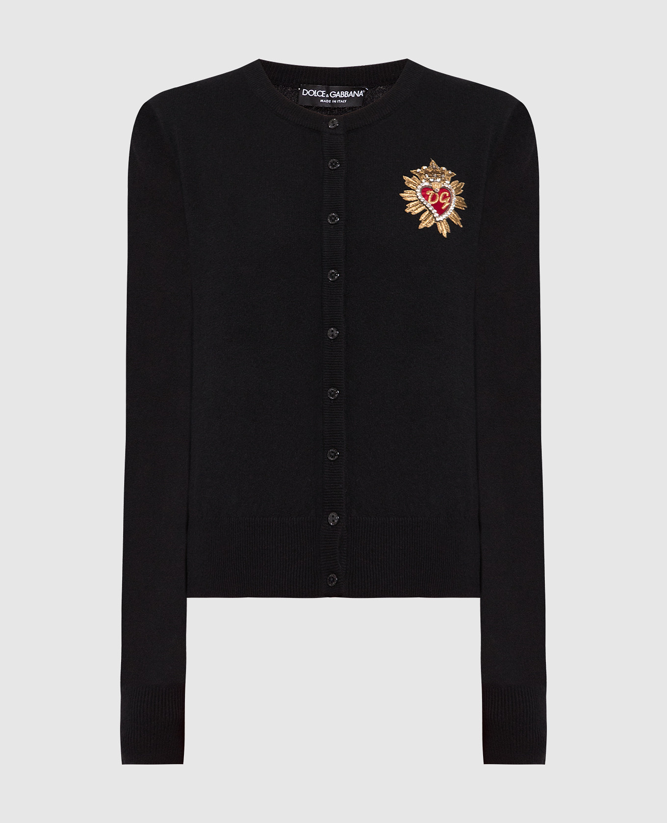 

Black cashmere cardigan with appliqué Dolce&Gabbana