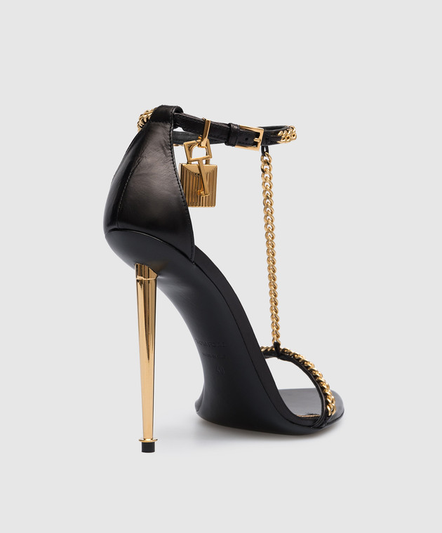 Tom Ford - Naked black leather sandals with pendants