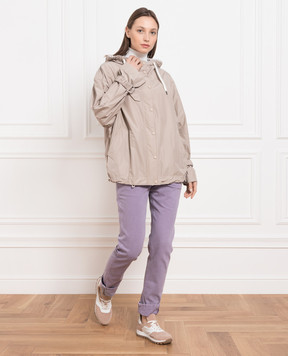 Brunello Cucinelli Purple jeans with monil chain M0H43P5797