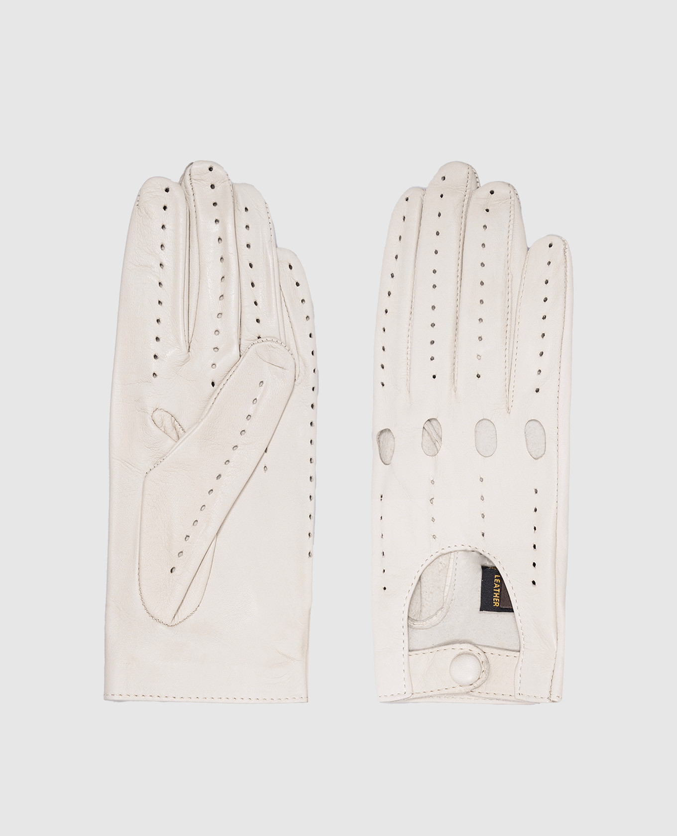 

Beige leather gloves with perforation Sermoneta Gloves
