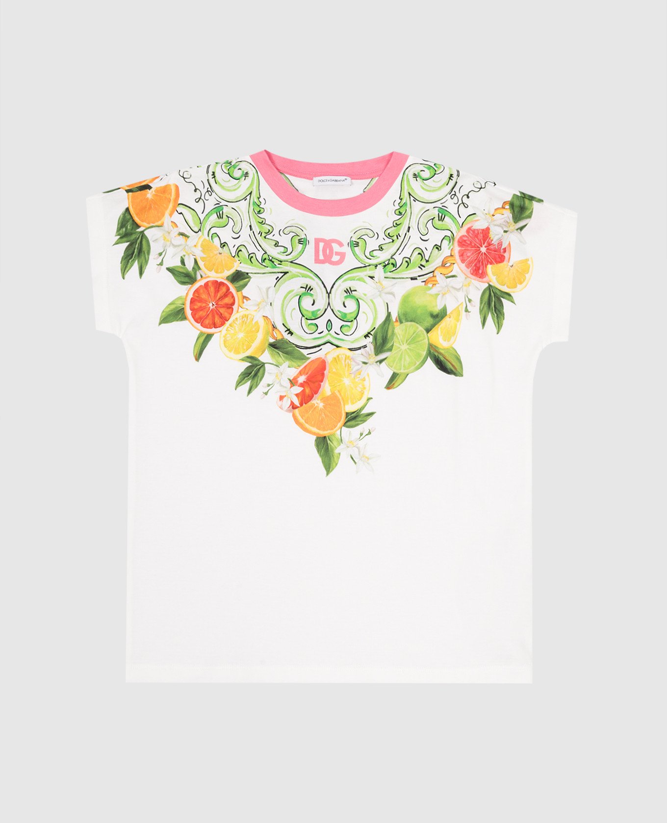 

Children's white T-shirt with GARDEN print Dolce&Gabbana