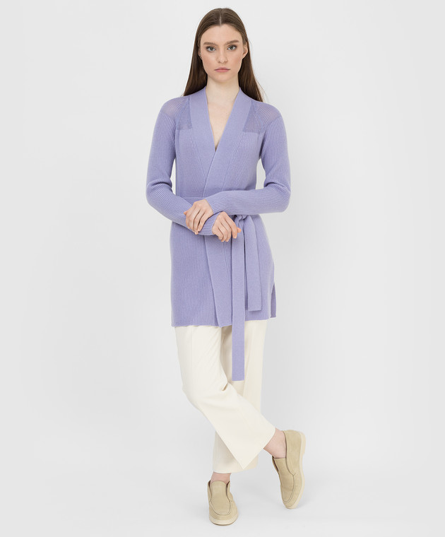 Theory Lilac cashmere cardigan with slits L1118712 buy with Luxembourg delivery at Symbol