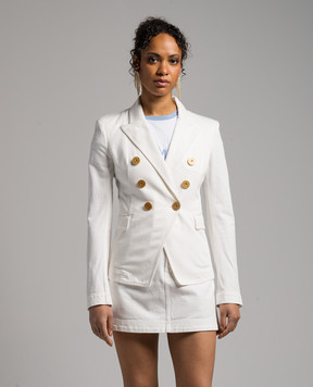 Balmain White double-breasted jacket CF1SG170DB69