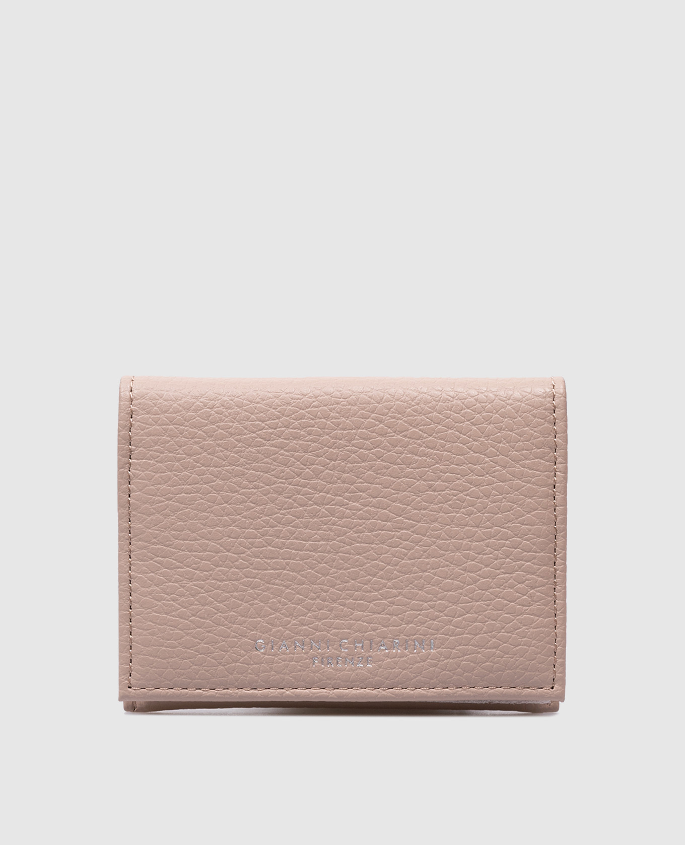 

Beige leather cardholder with logo print Gianni Chiarini, Бежевый