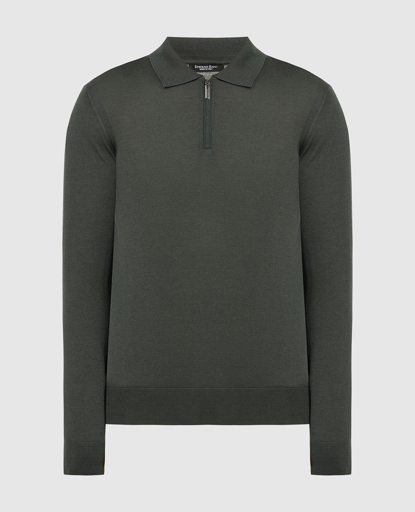 

Green cashmere and silk polo shirt Stefano Ricci