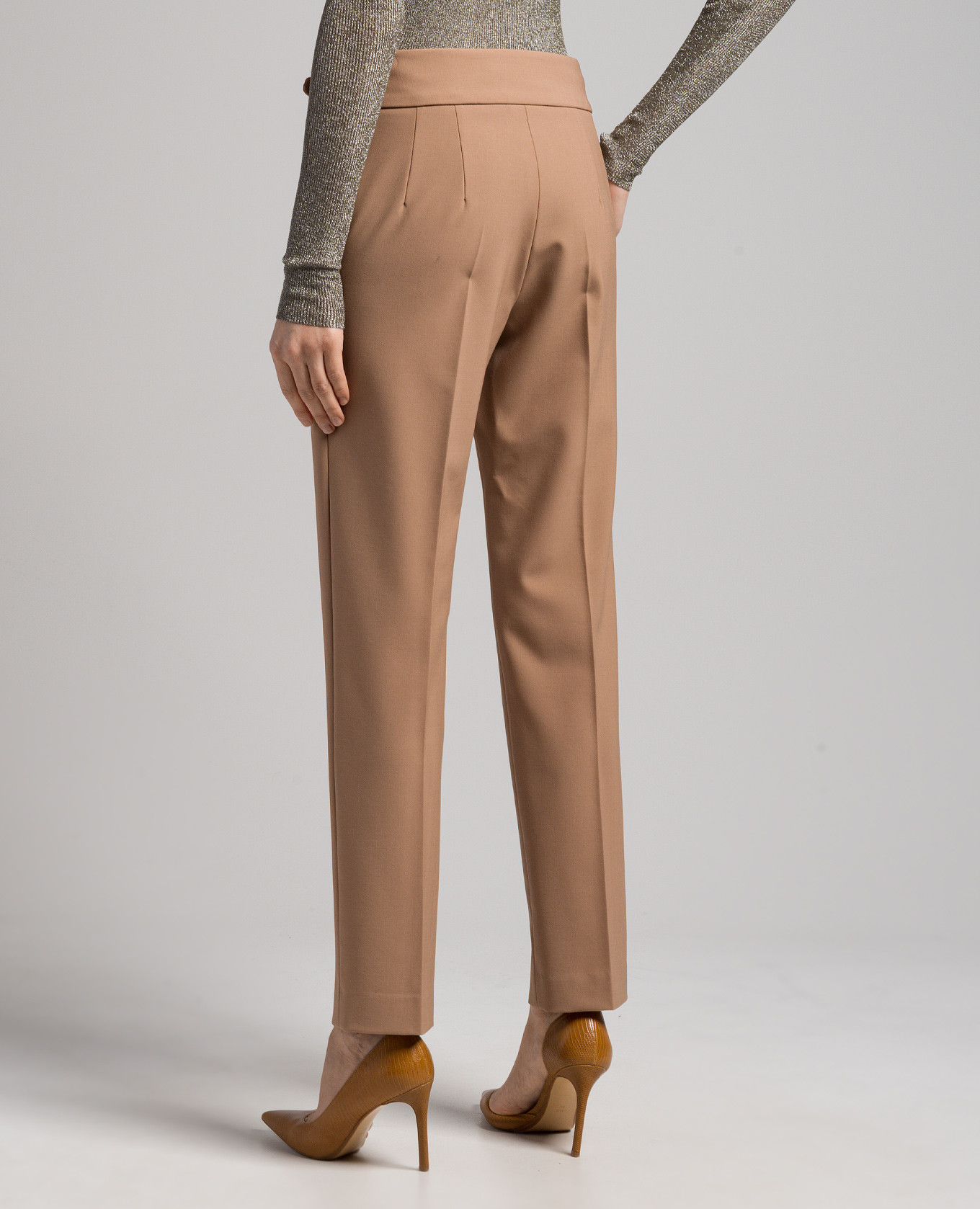 Brown pants made of wool with a strap Ermanno Scervino 4