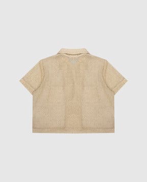 Oseree Children's beige Osemini Lumiere Bowling shirt with lurex LCS216GLUREX