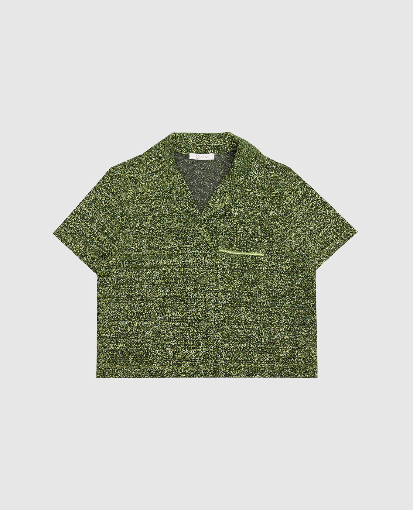 Children's green osemini lumiere bowling shirt with lurex oseree