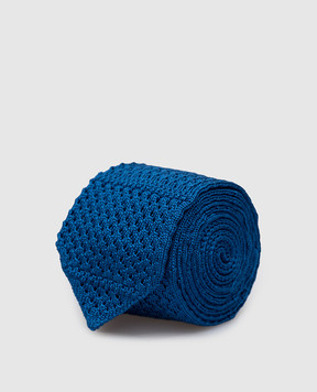 Stefano Ricci Children's blue silk tie with logo embroidery YCRM2600SETA