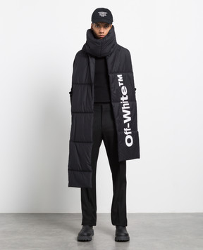 Off-White Black quilted Bounce maxi ski scarf with contrast logo OMMA030F22KNI001