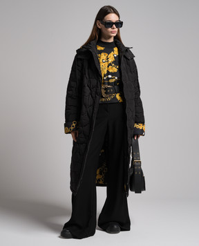 Versace Jeans Couture Black quilted jacket with Chain Couture print 75HAT404CQD24