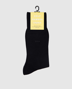 CDLP Blue socks with a logo pattern MSO006012001