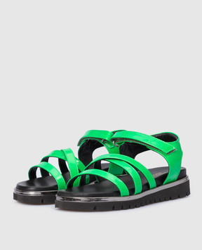 Zecchino D'oro Children's neon green patent leather sandals F3666012829
