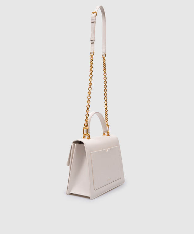 Off-White - White leather Jitney 2.8 bag with metal logo