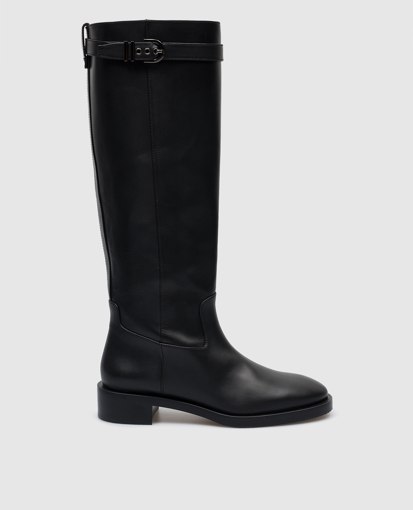 Black leather maverick boots stuart weitzman