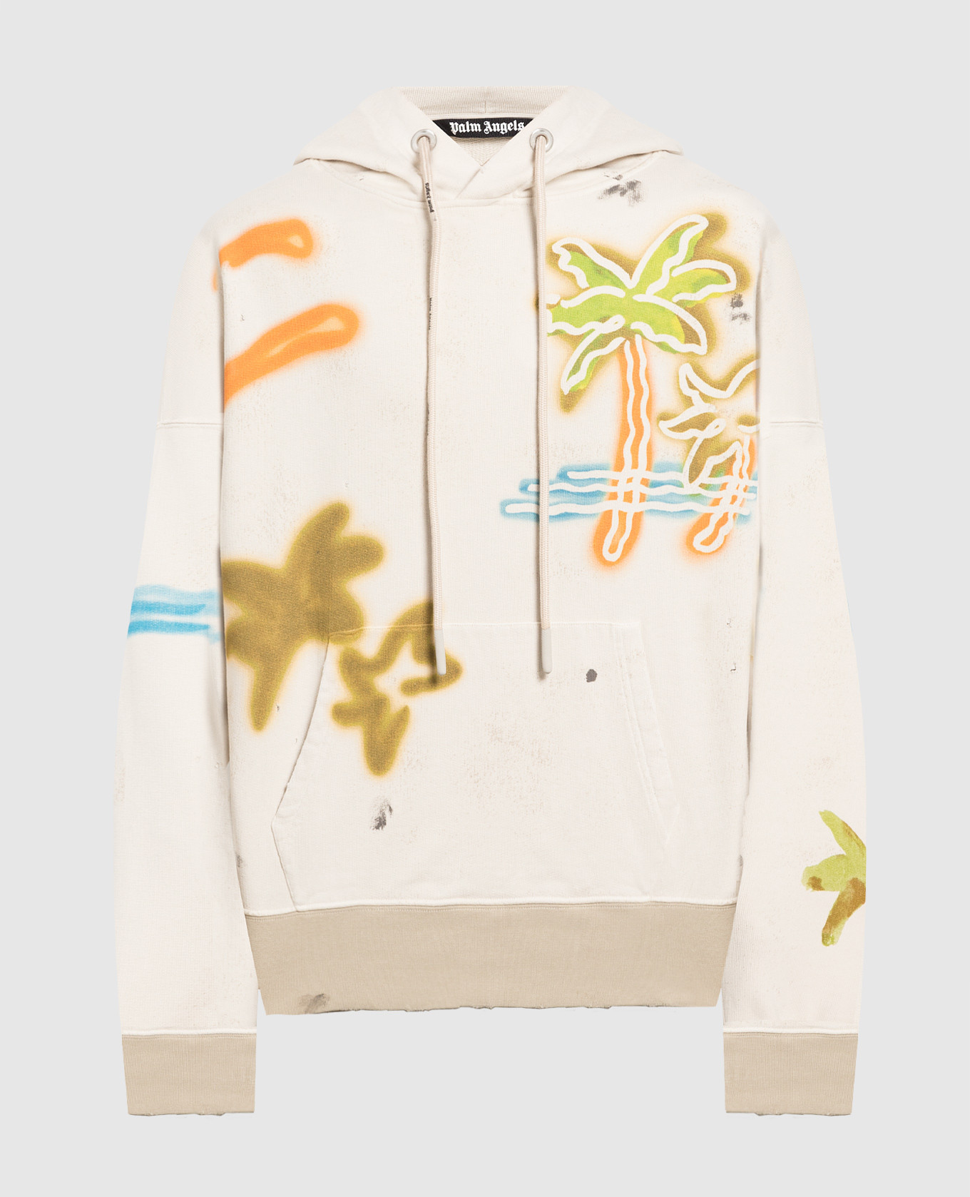 Palm Angels - Beige hoodie with PALM NEON print