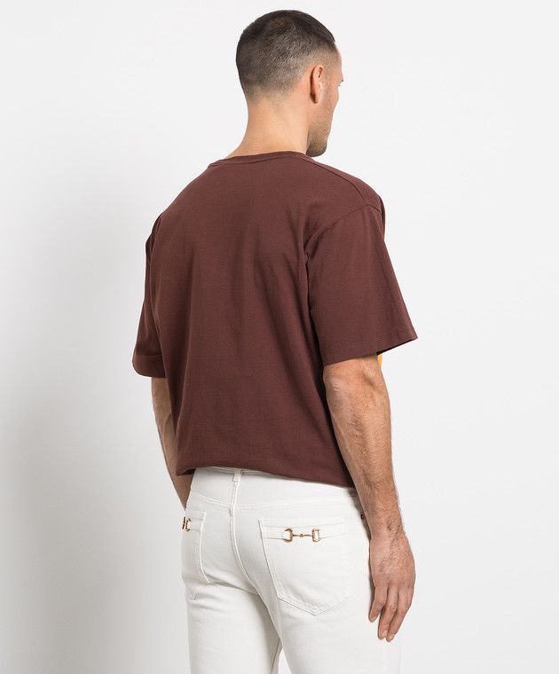 Gucci - Brown t-shirt with logo print 616036XJDWC - shop with