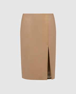 Theory Brown wool skirt with slit N0801301