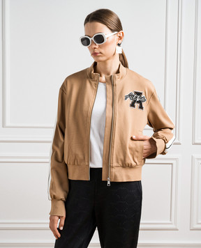 Twinset Brown sports jacket with logo 232AP2195