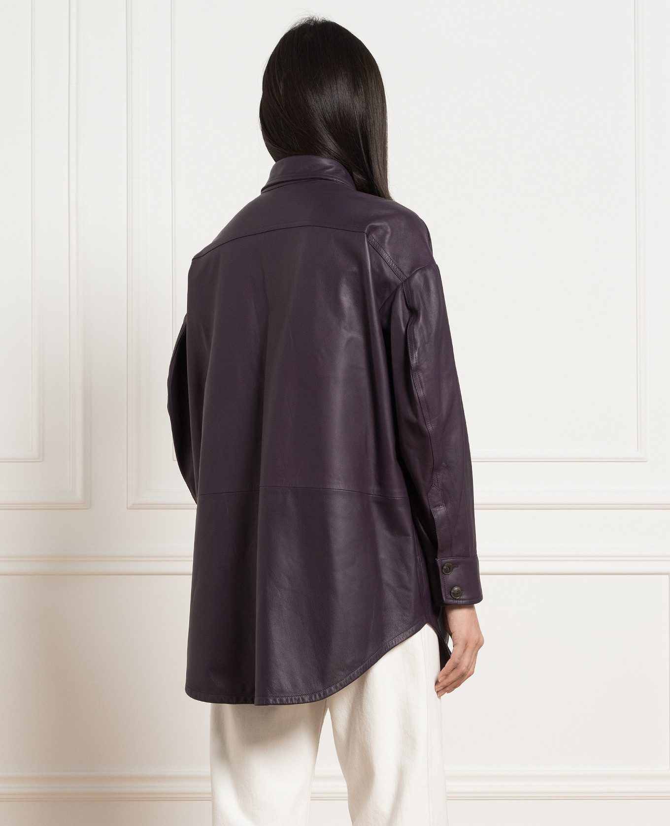 Purple leather shirt Simonetta Ravizza 4