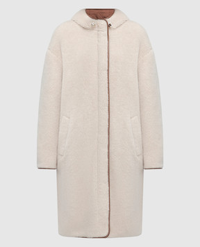 Enrico Mandelli White coat with leather inserts A7D0595201