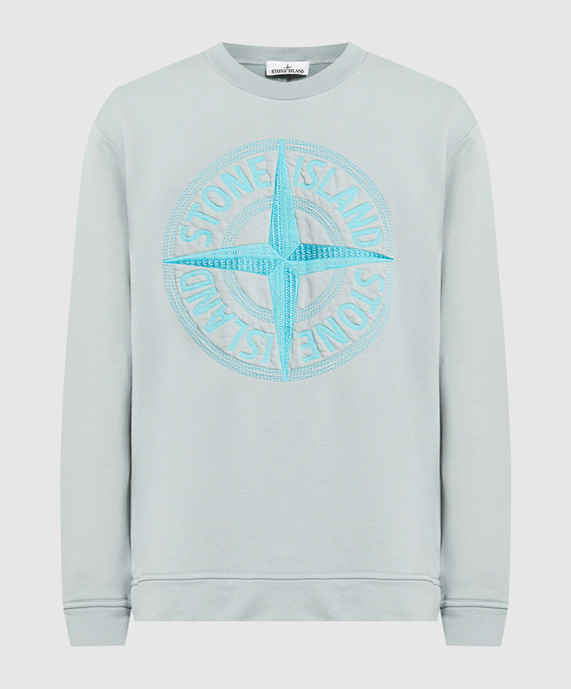 Stone island logo embroidered sweatshirt online