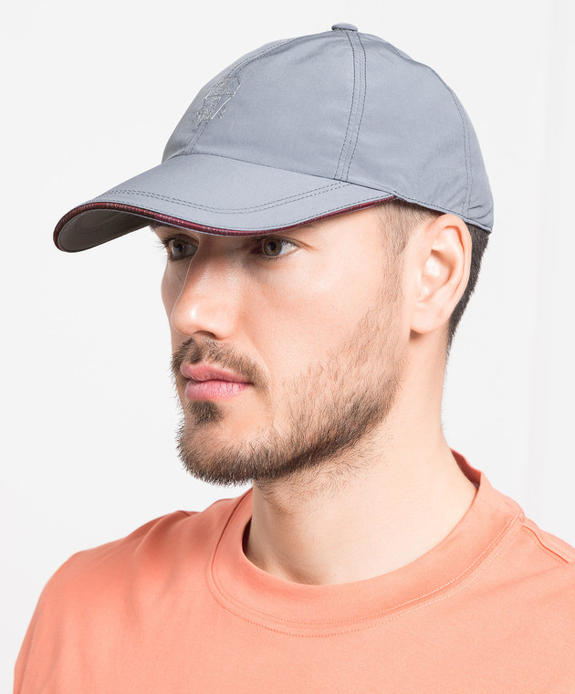 Brunello Cucinelli - Gray cap with logo embroidery MD4799983
