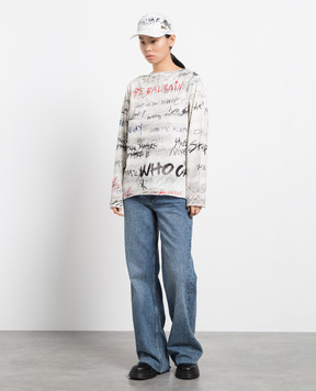 Balmain Gray jumper with a print YF1AR265GB60