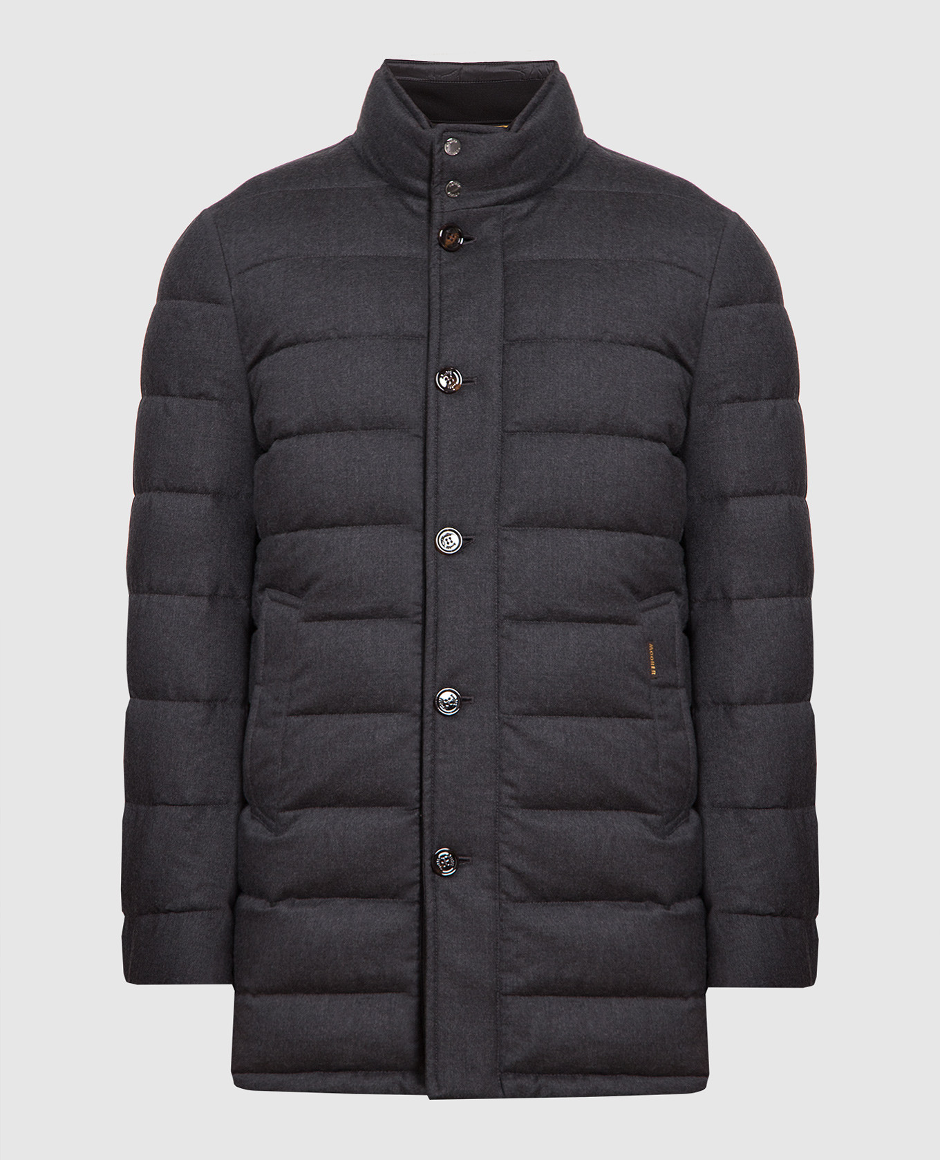 

Gray down jacket made of wool and cashmere MooRER, Серый