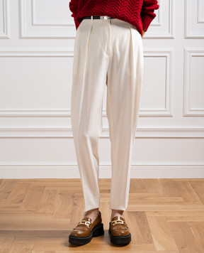 Max Mara Briose white wool trousers BRIOSE