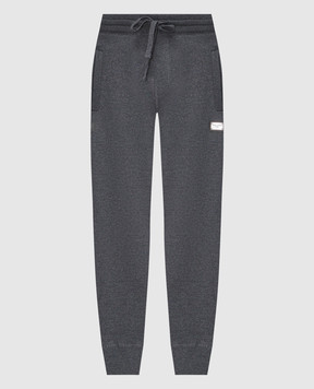Dolce&Gabbana Gray logo wool and cashmere joggers GXO34TJEMQ3